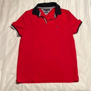 Tommy Hilfiger tipped polo, Red, size Small.